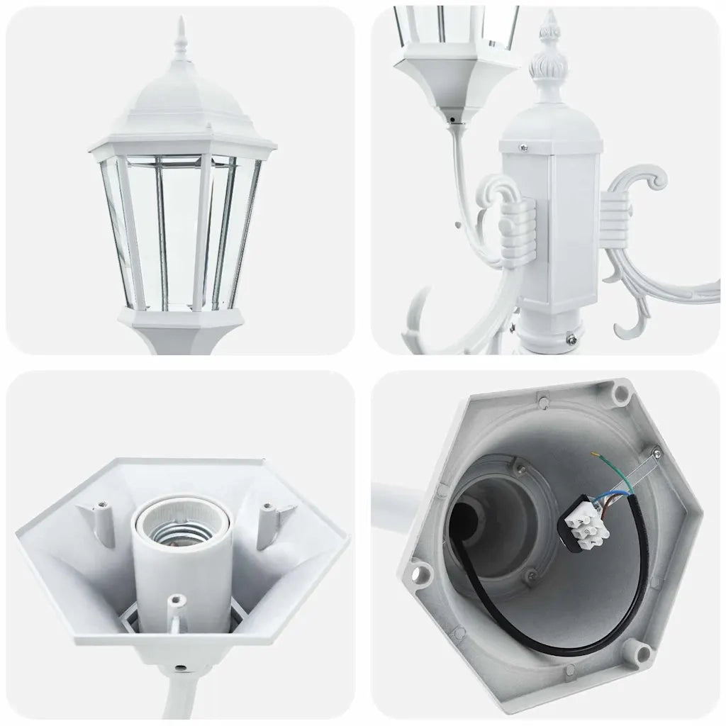 Luce da Giardino Bianco 57 x 49 x 241 cm Alluminio e vetro CFW8767437