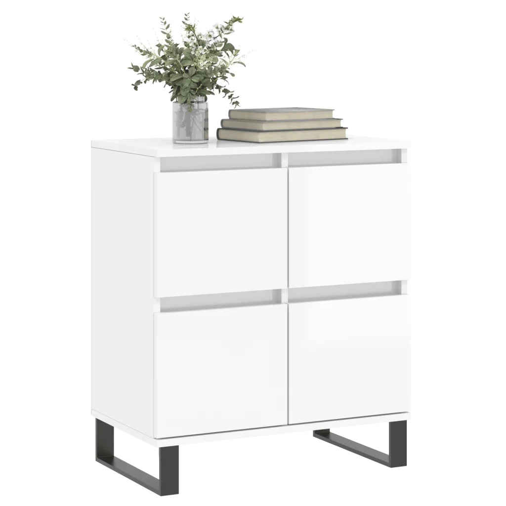 Credenza-Buffet-Armadio da cucina Bianco Lucido 60x35x70 cm in Legno Multistrato 226889