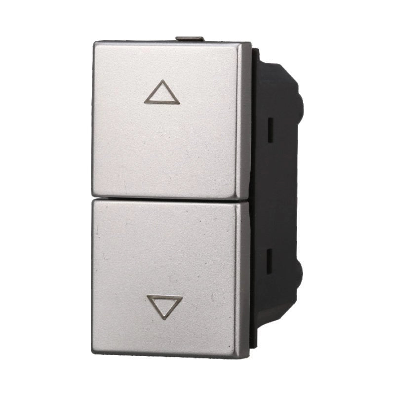 Pulsante Doppio Saliscendi 1P+1P 10A Colore Grigio Compatibile Con Bticino Axolute