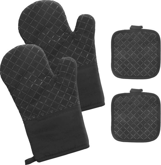 Set di accessori da cucina antiscivolo termoresistente - 4 pezzi per cucinare e cuocere in sicurezza