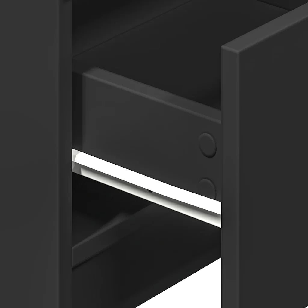 Comodini 2 pz con 2 Cassetti Neri 40x36x50 cm 858788