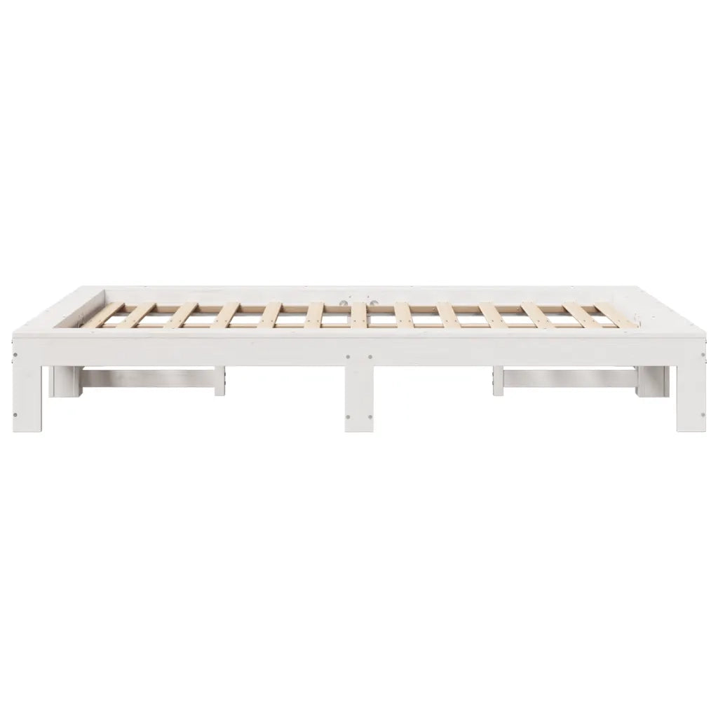 Letto senza Materasso Bianco 120x200 cm Legno Massello di Pino