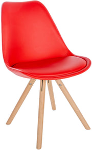 Sedia Sofia in similpelle rosso,natura (rotondo)