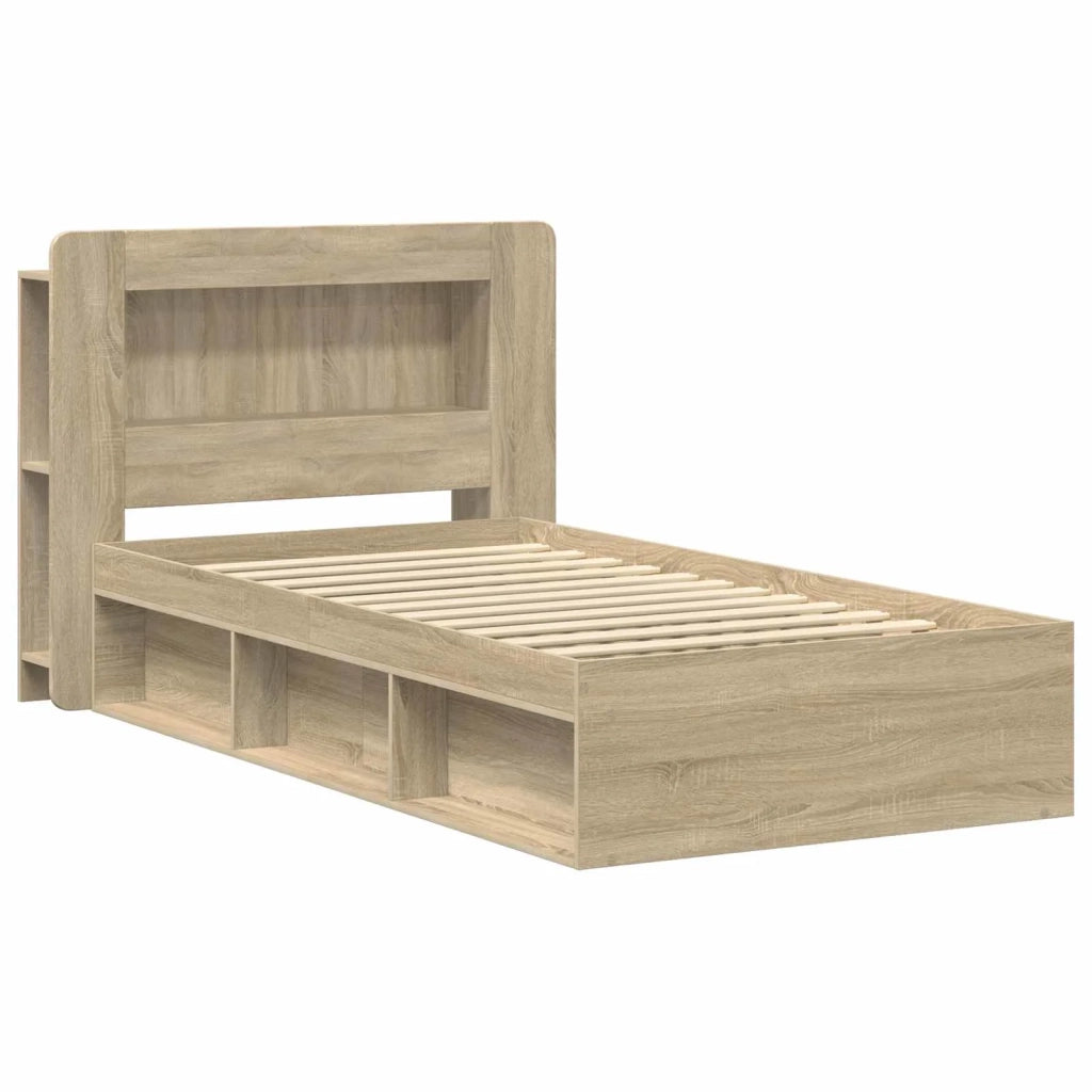 Telaio del letto con storage Rovere Sonoma 90 x 190 cm