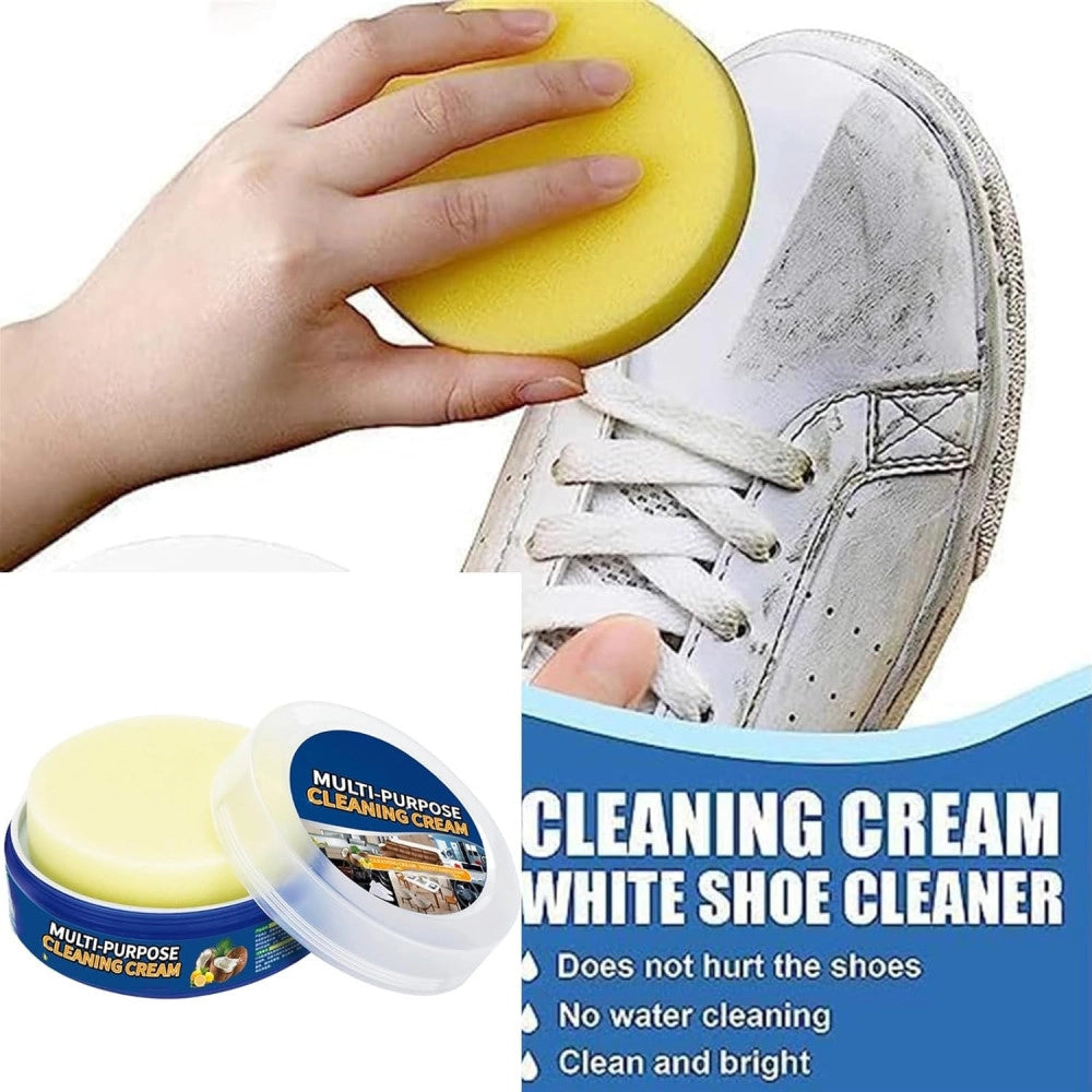 Trade Shop - Detergente Per Scarpe Bianche Crema Smacchiante Pulizia E Rimozione Macchie 330g -