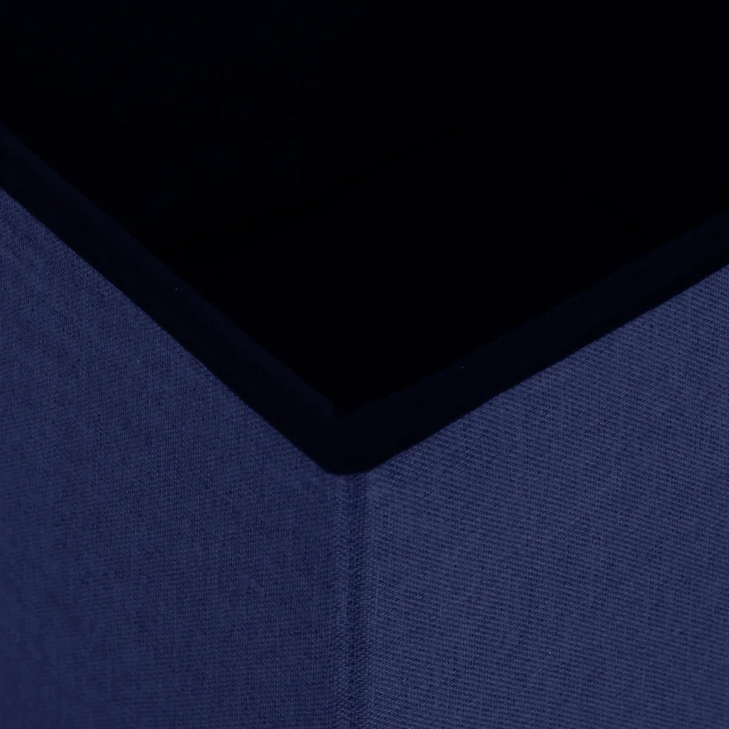 Sgabello con Contenitore Pieghevole Blu in Simil Lino 338767