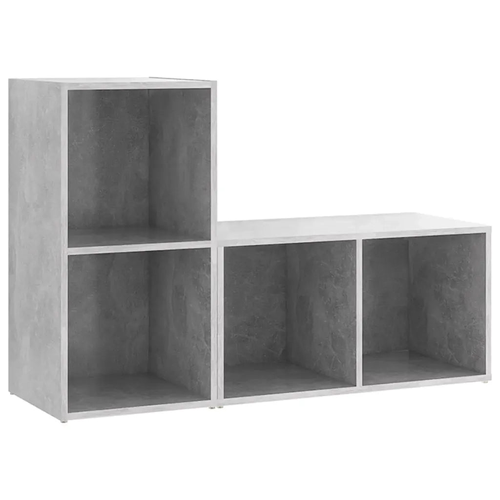 Mobili TV 2 pz-Set di 2 Credenza per TV Grigio Cemento 72x35x36,5cm in Legno Multistrato 696801