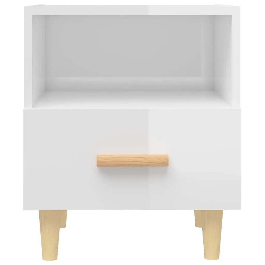 Comodino Bianco Lucido 40x35x47 cm 812018