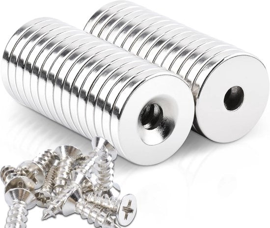 Magneti Neodymium con Foro - 30 pezzi - 18 x 3 mm
