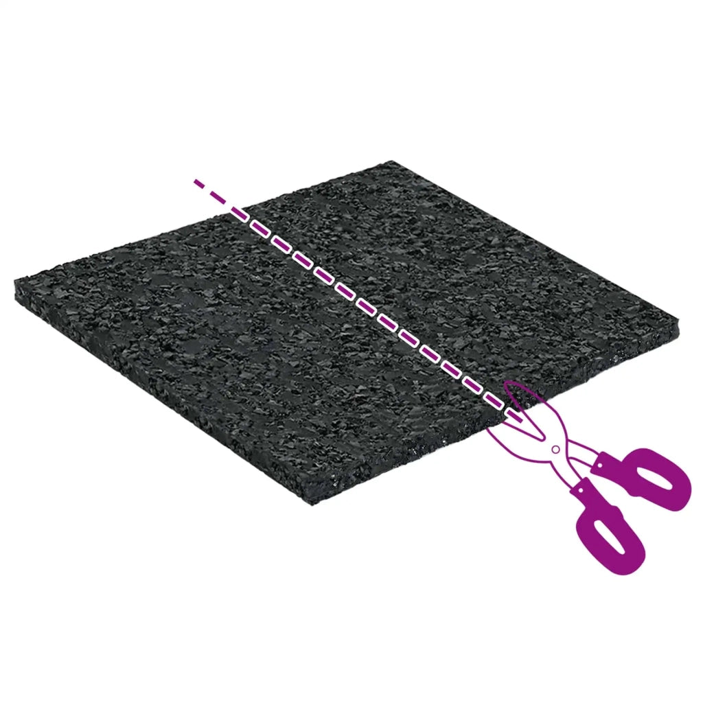 Pad per patio in granuli di gomma Nero 9 x 9 x 0,3 cm Gomma CFW6197440