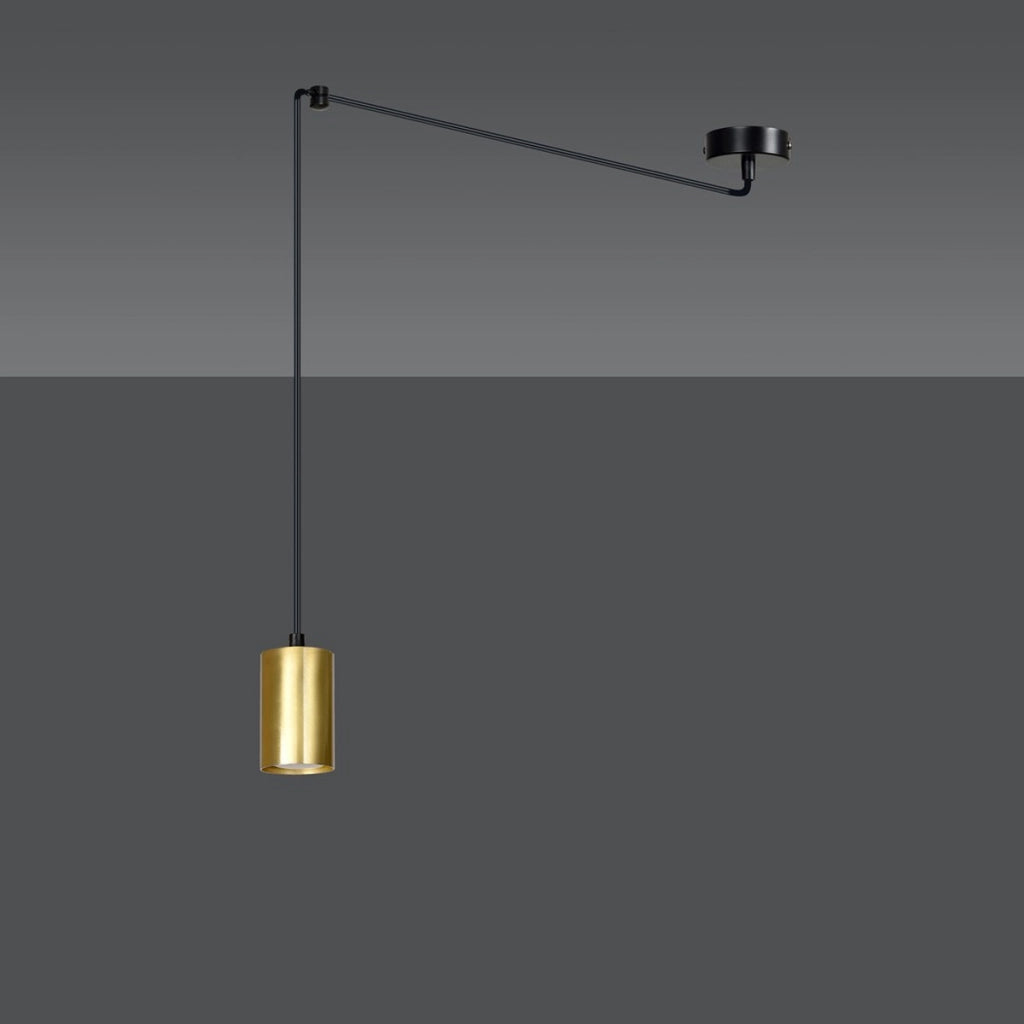 Lampada a sospensione TRAKER in acciaio nero e oro