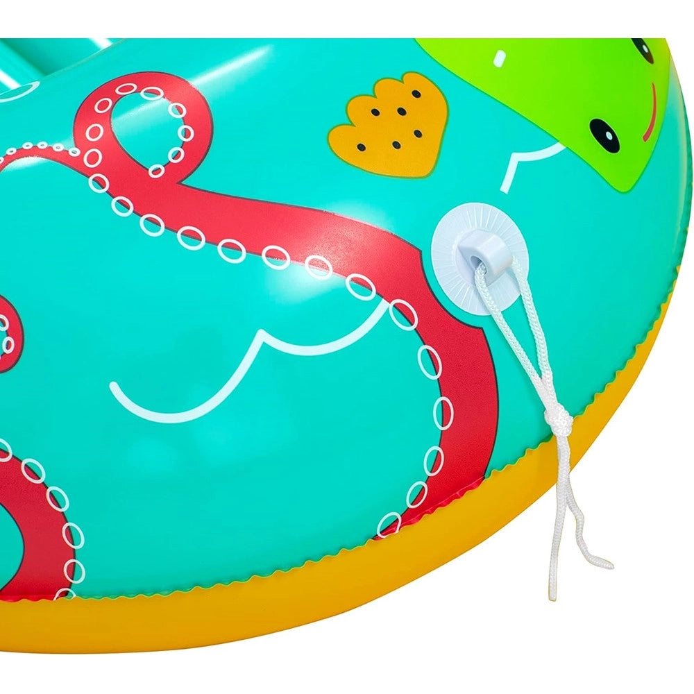 Trade Shop - Canotto Canottino Gonfiabile Per Bambini Balena Pesci Granchio Felice 119x79cm 34009 -