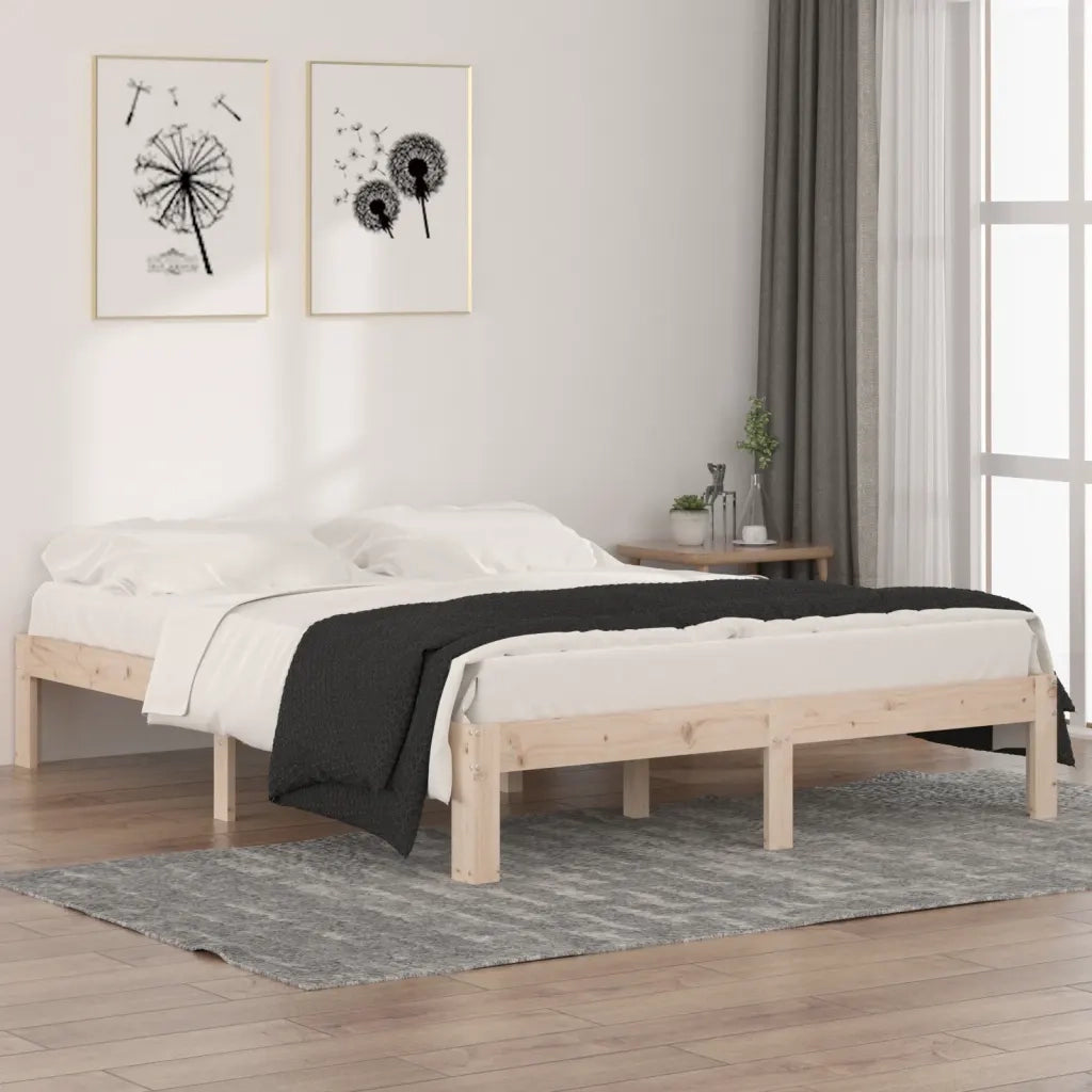 Giroletto-Struttura Letto in Legno Massello 150x200 cm King Size 679979