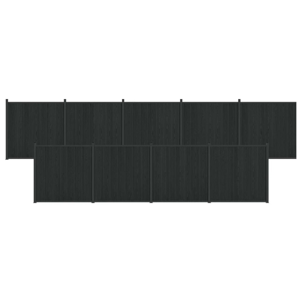 Pannello di Recinzione 9 pcs WPC e Alluminio Nero 3429491