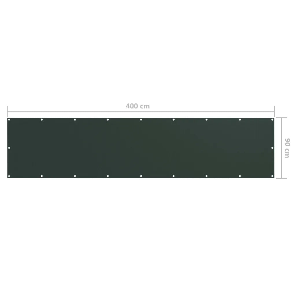 Paravento da Balcone Verde Scuro 90x400 cm Tessuto Oxford cod mxl 15474