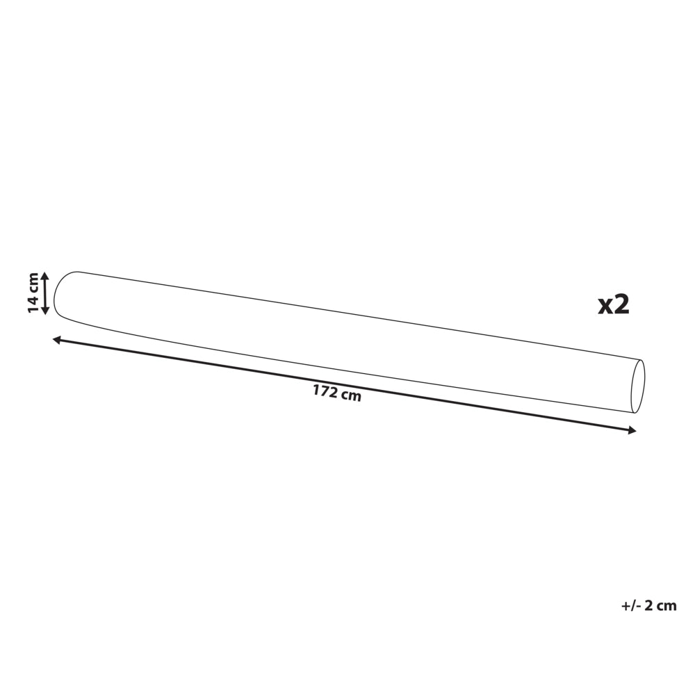 Set di 2 cuscini moderni in tessuto peluche marrone 172 x 14 cm accessori decorazioni divano
