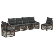 Set Divano da Giardino 6 pcs Grigio polyrattan 3435968