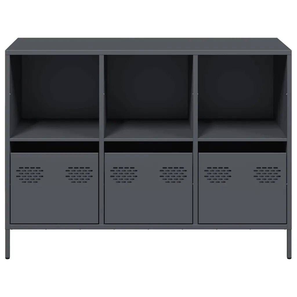 Credenza Antracite 101,5x39x73,5cm in Acciaio Laminato a Freddo 851366