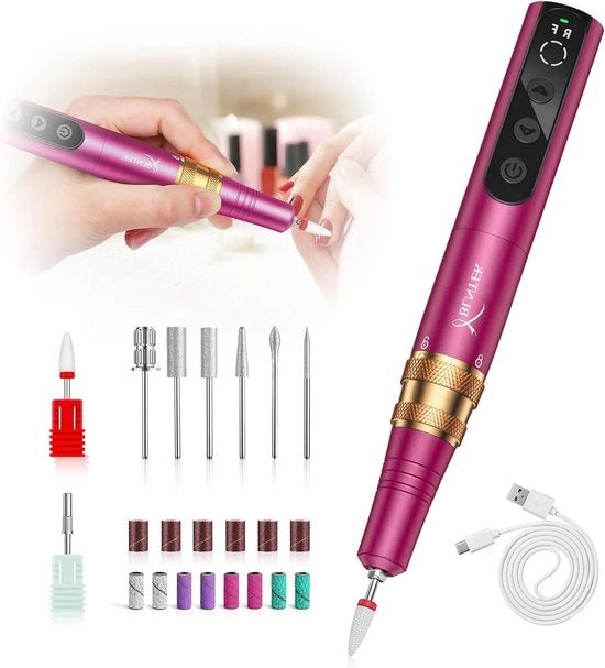 Set di vijli per unghie elettriche con set di vijli portatile - manicure pedicure attrezzi per unghie professionale