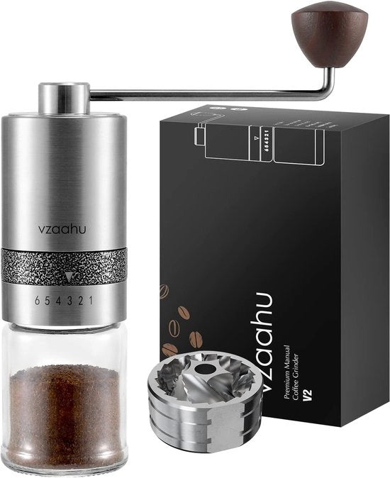 Molitore manuale per caffè con 6 livelli di finitura regolabili - Molitore portatile in acciaio inossidabile per caffè