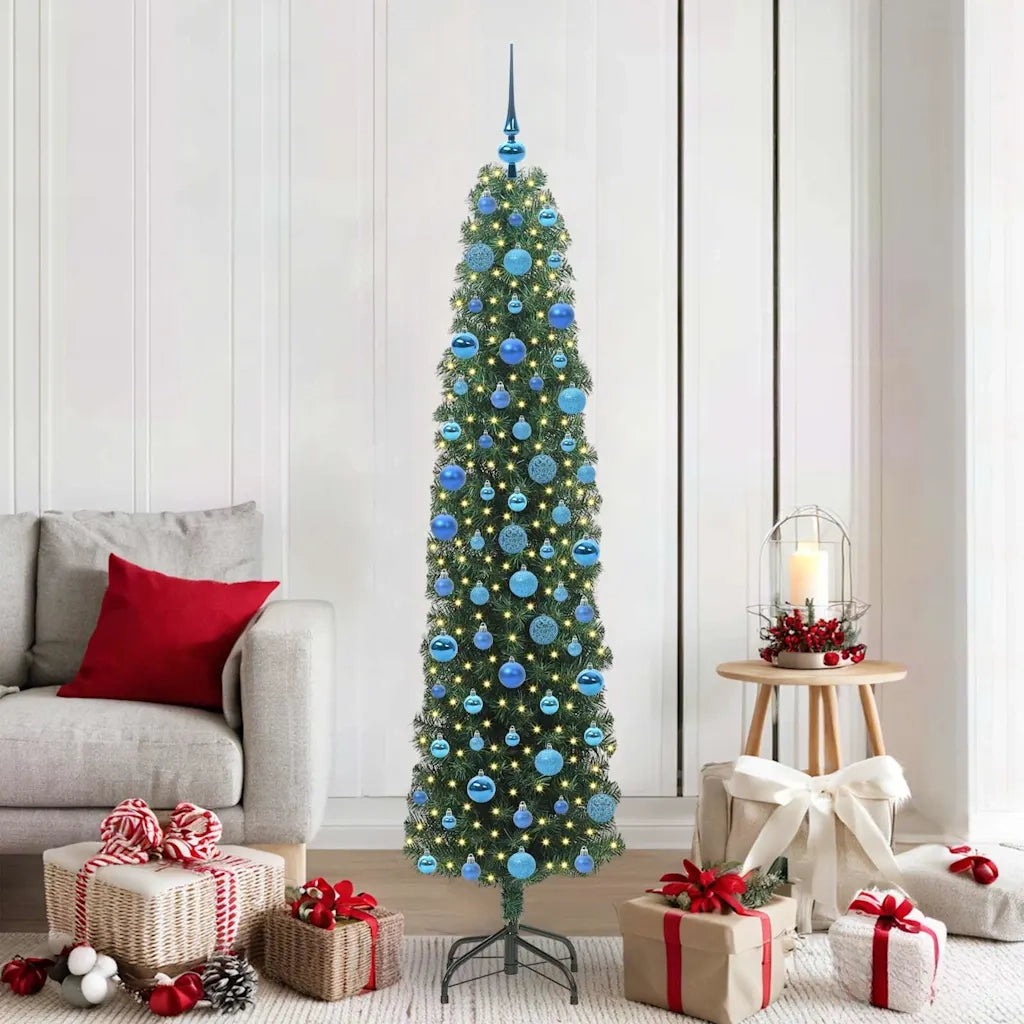 Albero di Natale | Decorazioni natalizie artificiale con 300 LED Verde 180 cm