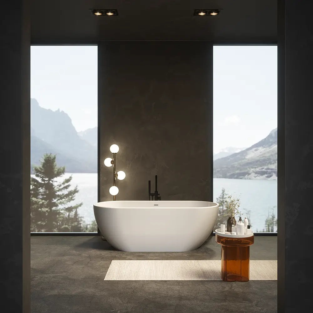 Rubinetteria stondata per vasca freestanding finitura nera opaca | Ava