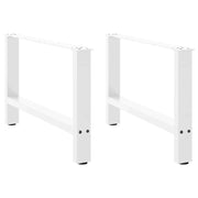 Set di 2 gambe per tavolino da caffè quadrate regolabili dal design moderno 70 x 42-43 cm in acciaio bianco 02_0057529