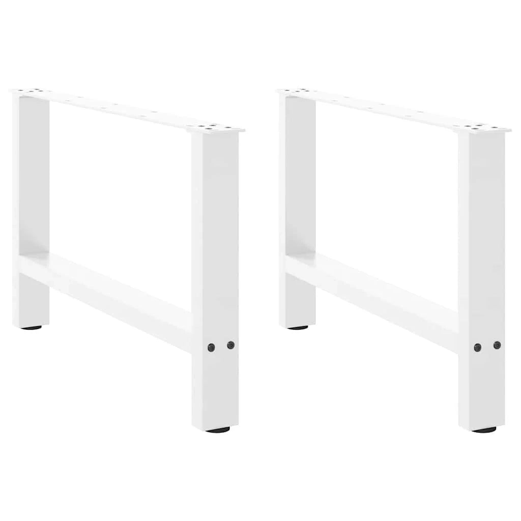 Set di 2 gambe per tavolino da caffè quadrate regolabili dal design moderno 70 x 42-43 cm in acciaio bianco 02_0057529