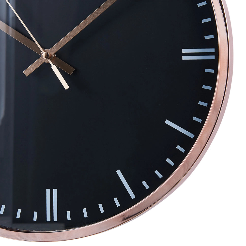 Orologio da parete nero ramato in alluminio e materiale sintetico 30 cm stile moderno