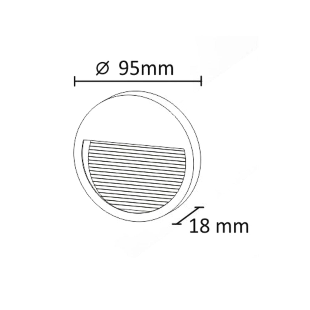 Lampada LED da incasso rotonda 3W 4000K IP44 grafite Polux