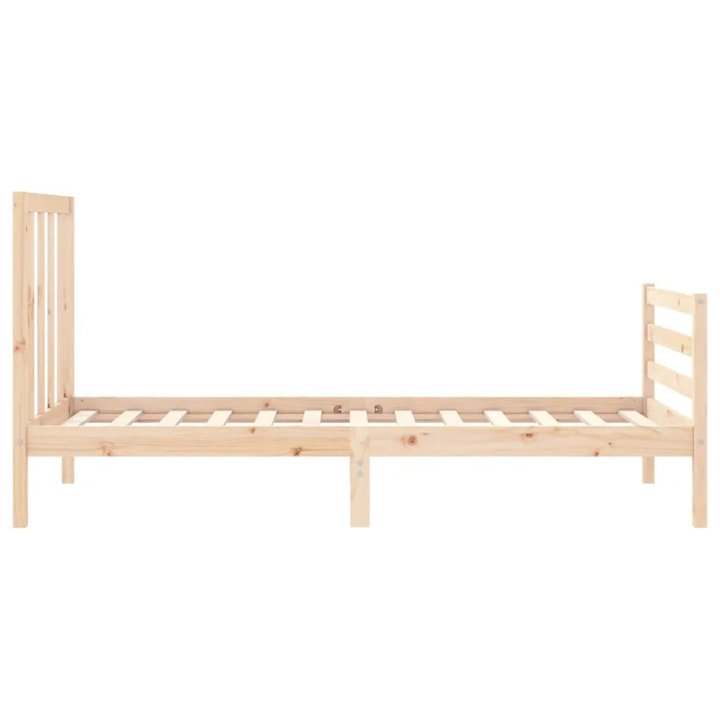 Giroletto con Testiera Single-Struttura Letto in Legno Massello 406385