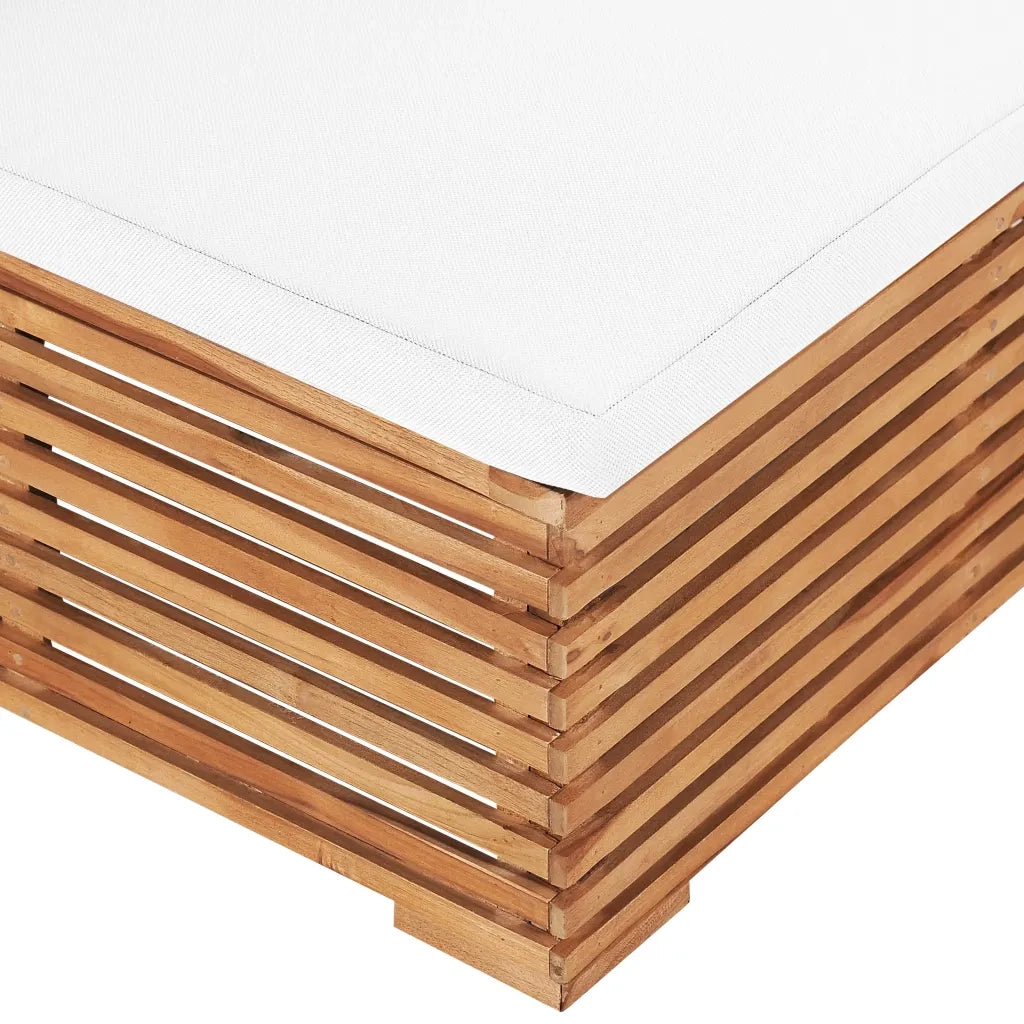 Divano Centrale da Giardino con Cuscino Crema Massello di Teak cod mxl 71893