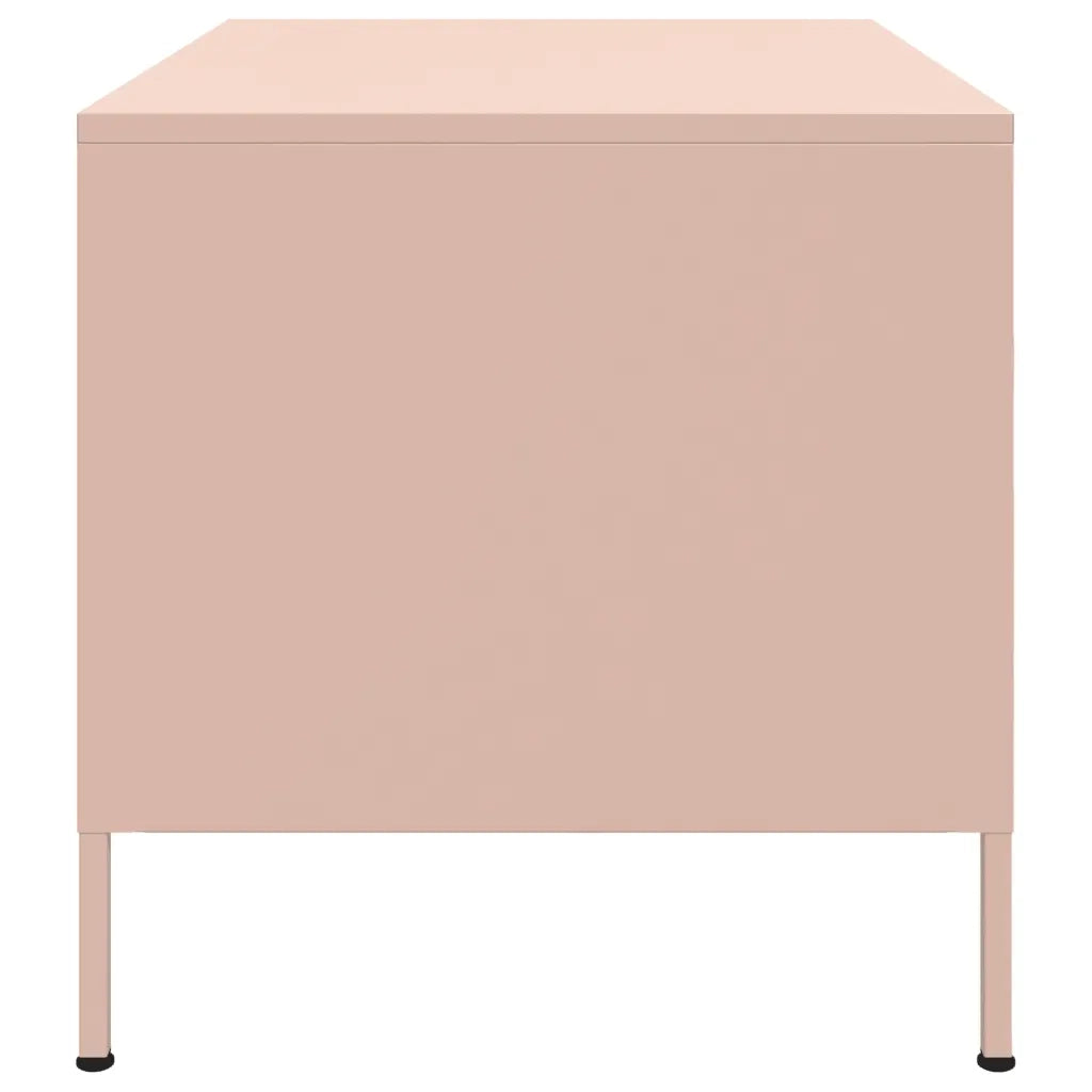 Tavolino da Salotto Rosa 68x50x50,5 cm in Acciaio