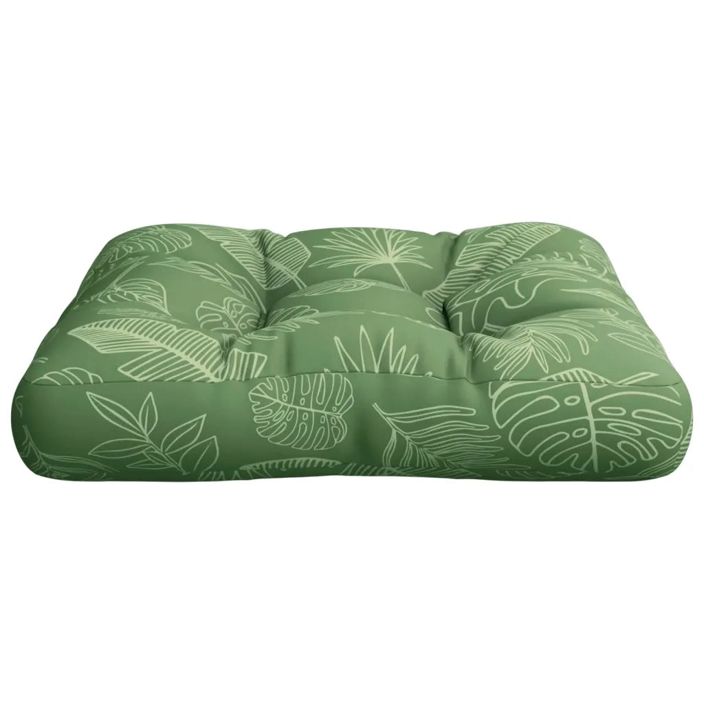 Cuscino per Pallet con Motivo a Foglie 60x60x12 cm in Tessuto