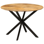 Tavolo da Pranzo Ã˜110x78cm in Legno Massello di Mango e Acciaio cod mxl 6539