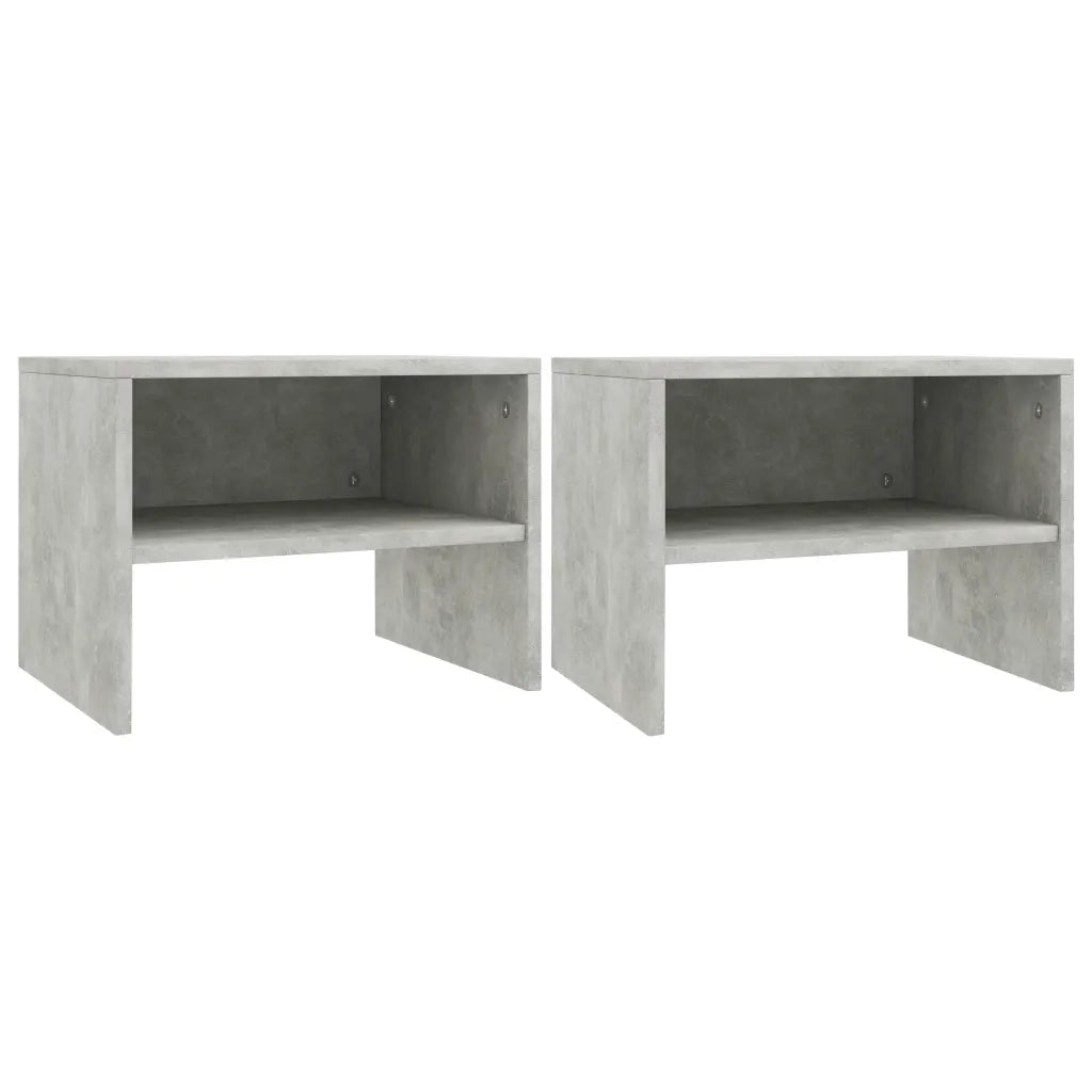 Comodini Grigio Cemento 2 pz 40x30x30 cm in Truciolato cod mxl 30041