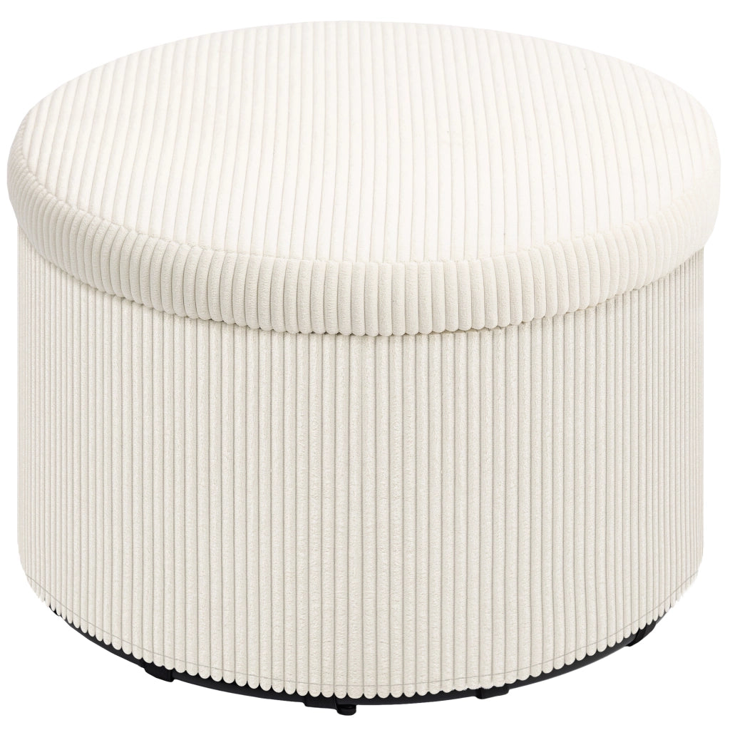Pouf contenitore rotondo ¨C zephmum ¨C velluto, beige, ?60x41 cm