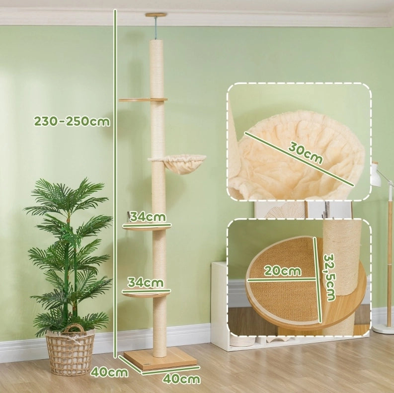 Tiragraffi regolabile da soffitto in rovere, 230-250 cm