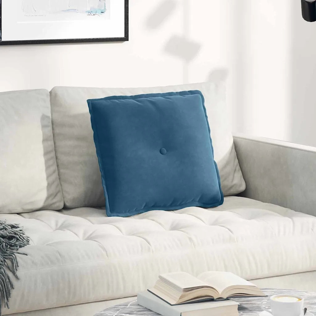 Cuscino per Schiena Blu 50 x 45 cm Tessuto in Cords 42014631