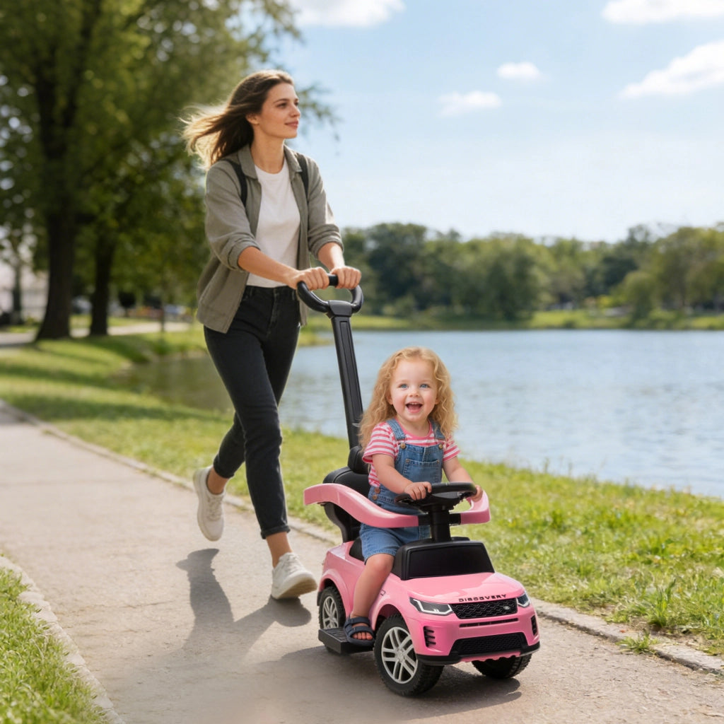 Giocattolo Bambini Correpasillos 2 in 1 LAND ROVER ¨C Zephmum ¨C Rosa con Almacenaje e Barandilla