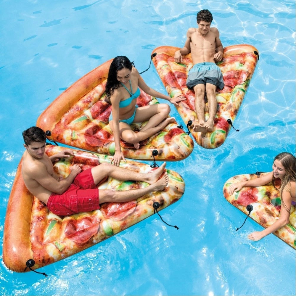 Materassino Gonfiabile Stampa Realistica Pizza Intex Mare Piscina 145x175cm         
