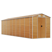 Casetta da giardino cabina ripostiglio casetta da esterno robusta casetta per attrezzi colore chiaro 191 x 725 x 198 cm acciaio zincato marrone 02_0022295