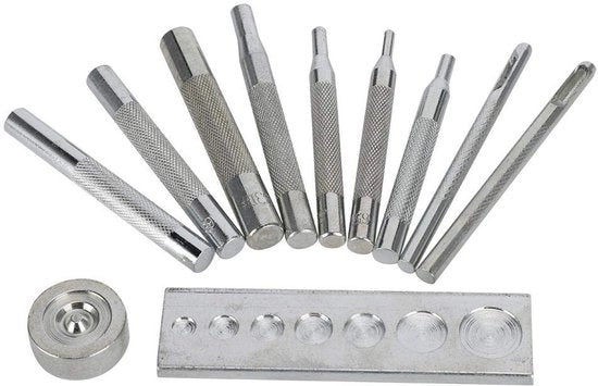 Strumento per lavorazione della pelle - Punch a molla manuale - Base per chiodi - Viti a pressione - Progetti creativi - Maneggevole - Adatto per hobbyisti