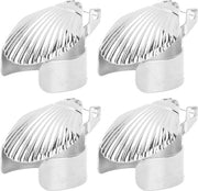 Blocco stop tempo resistente al calore 4-pack con modello a forma di padella in metallo argento.