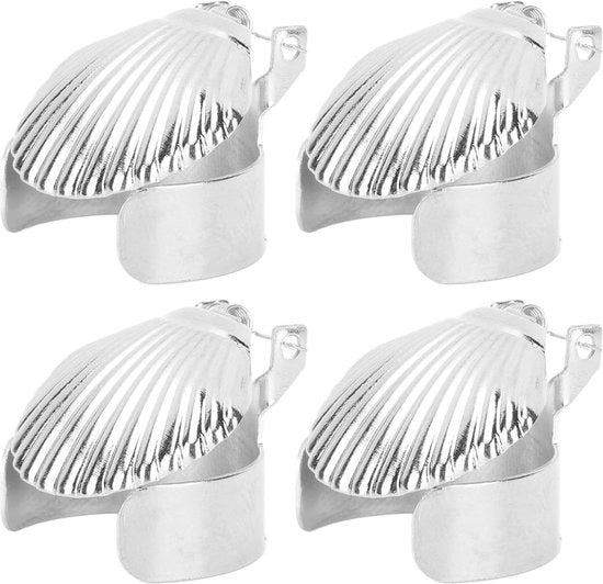 Blocco stop tempo resistente al calore 4-pack con modello a forma di padella in metallo argento.
