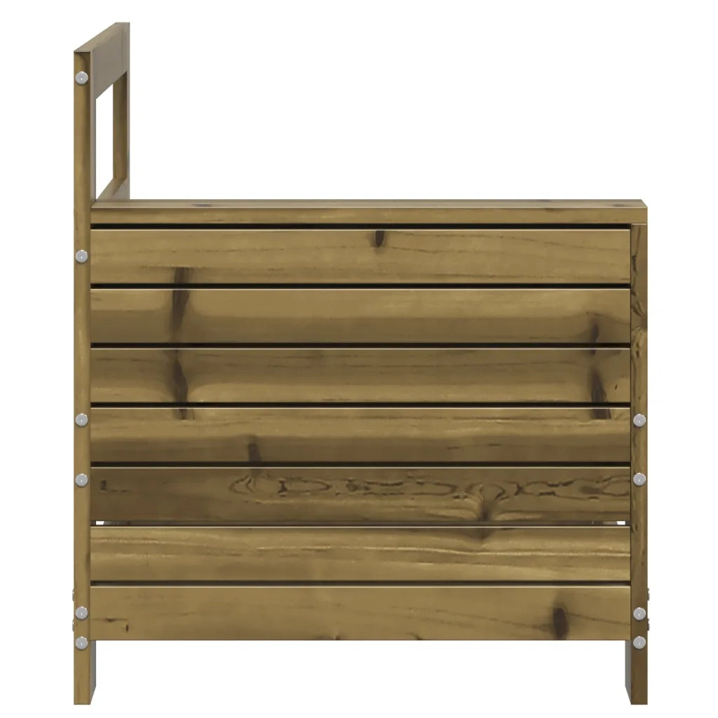 Divano senza Braccioli da Giardino-Sofa da Giardino-Divano da esterno 69x62x70,5cm Pino Impregnato