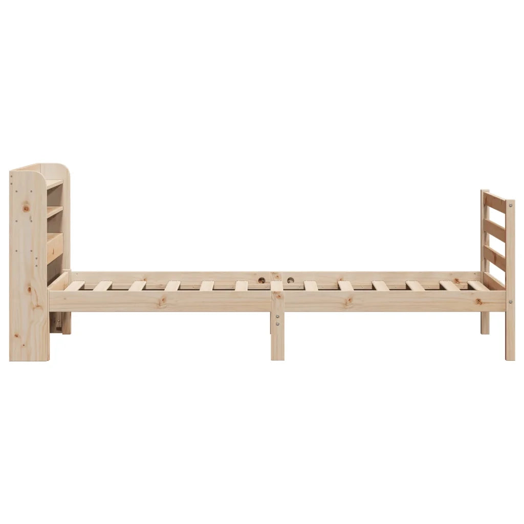Giroletto con Testiera-Struttura Letto con testiera 90x200 cm in Legno Massello di Pino 363099