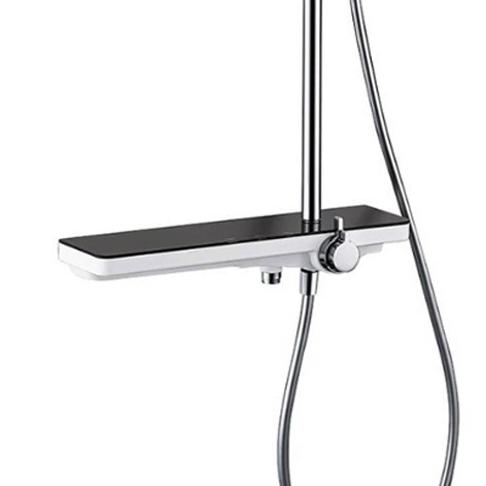 Trade Shop - Set Colonna Doccia Saliscendi Con Miscelatore Rubinetto Soffione E Doccetta Muro -