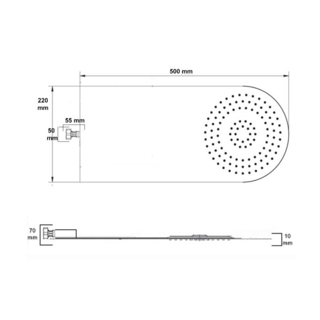 Kit muro da incasso soffione acciaio inox ultrasottile cromato elegante