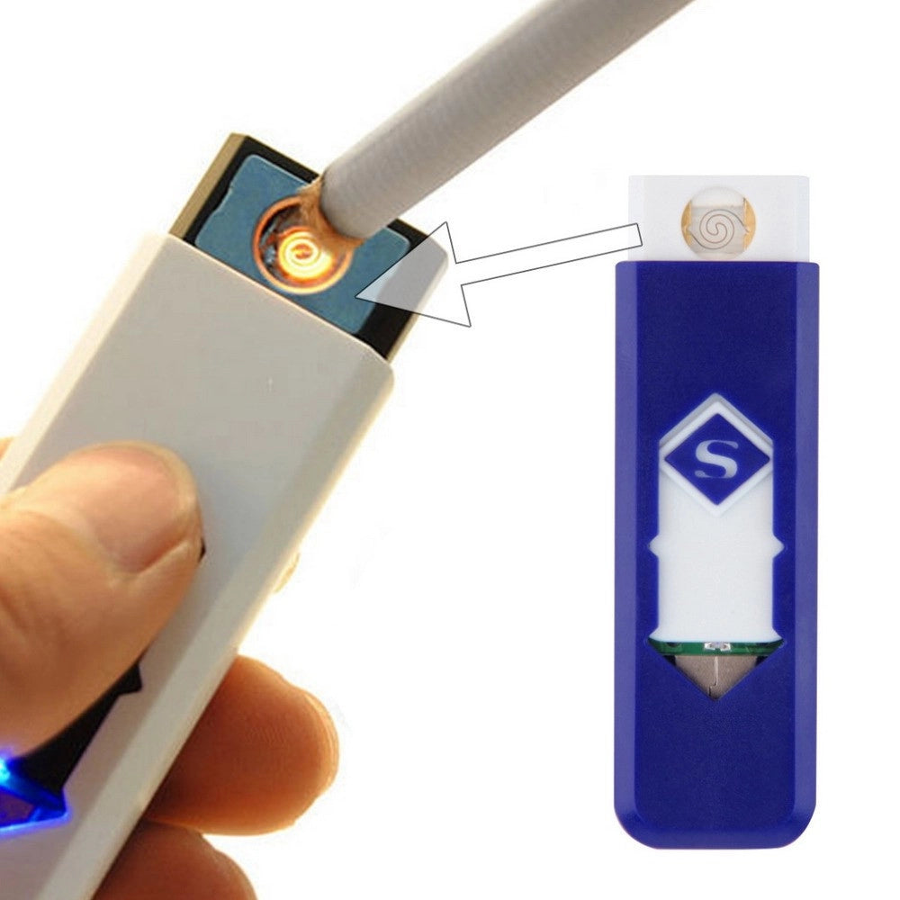 Trade Shop - Accendino Elettrico Usb Ricarica Ricaricabile Senza Gas Antivento Elettronico -